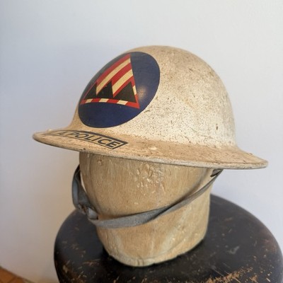 WWII CD Civil Defense Helmet LAPD Police Zone Commander Rank