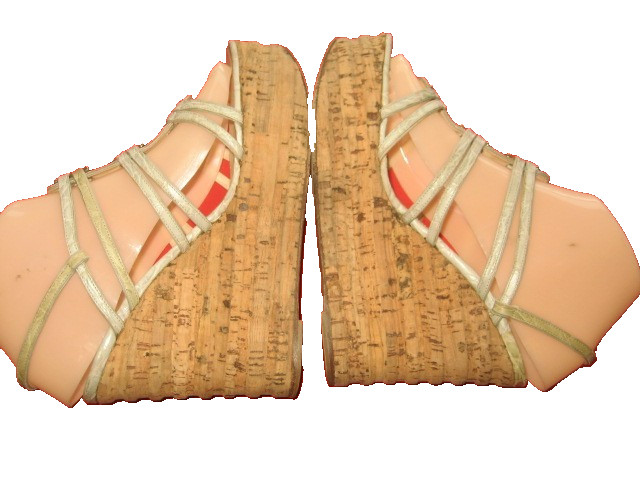 WOMEN'S CHANEL WEDGES CORK HEELS SHOES US 7 EUR 37.5 thumbnail 6