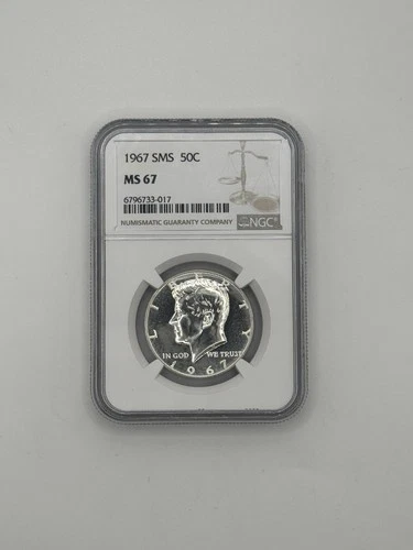 1967 SMS Silver Kennedy Half Dollar NGC MS67