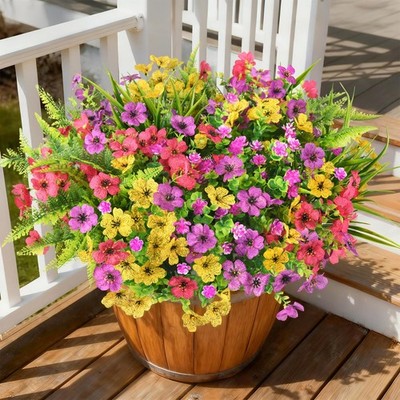 Artificial Flowers for Outdoors Faux Plants Flowers Spring Summer Decoration,...