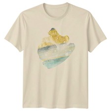 T-Shirt Abstrakt Gold Türkis Kunst Design Modern Abstrakt Kunstdruck Geburtstag