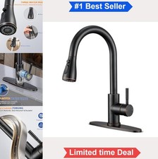 Kitchen Faucet Oil Rubbed Bronze Pull Down Sprayer Stainless Steel High Arc