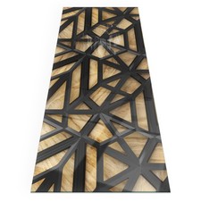 Stabile Glasplatte Kamin Geometrische Muster mit Holz-Hintergrund 125x50 cm