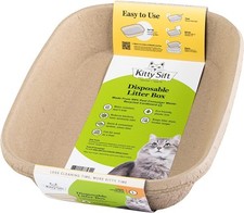 Kitty Sift 6-Pack Disposable Cat Litter Box, 6 Piece Set, Natural