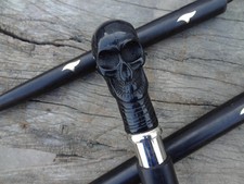 Designer Skull Handle Victorian Design Wooden Walking Cane Stick Vintage Gifts