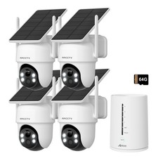 ARCCTV Solar Battery Powered Wireless Security Camera System Outdoor Pan/Tilt IR