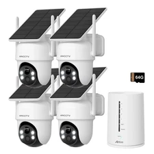 ARCCTV 2K-Plus 100%Wireless Solar Security Cameras Outdoor 4 Cam-Kit,Color Night
