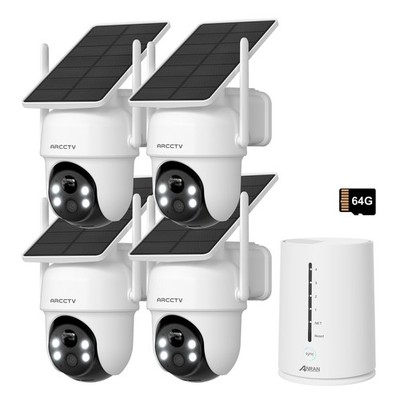 ARCCTV 4MP Wireless Security Camera System WIFI Outdoor Solar Battery 2 Way Talk