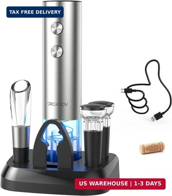 CIRCLE JOY Electric Wine Opener Stainless Steel Rechargeable Automatic Wine Bott