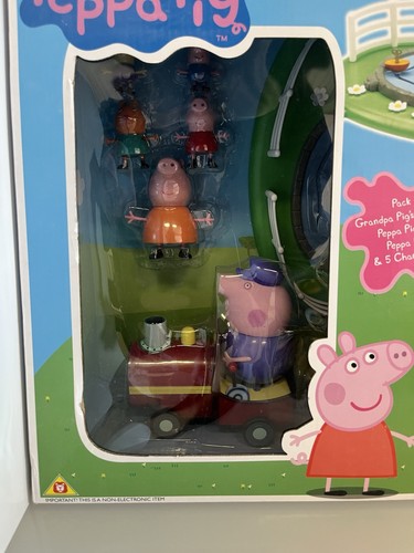 Peppa Pig's Playtime Juego Abuelo Cerdos Pull Along Train, Duck Pond 5 Figuras Set - Imagen 2 de 3