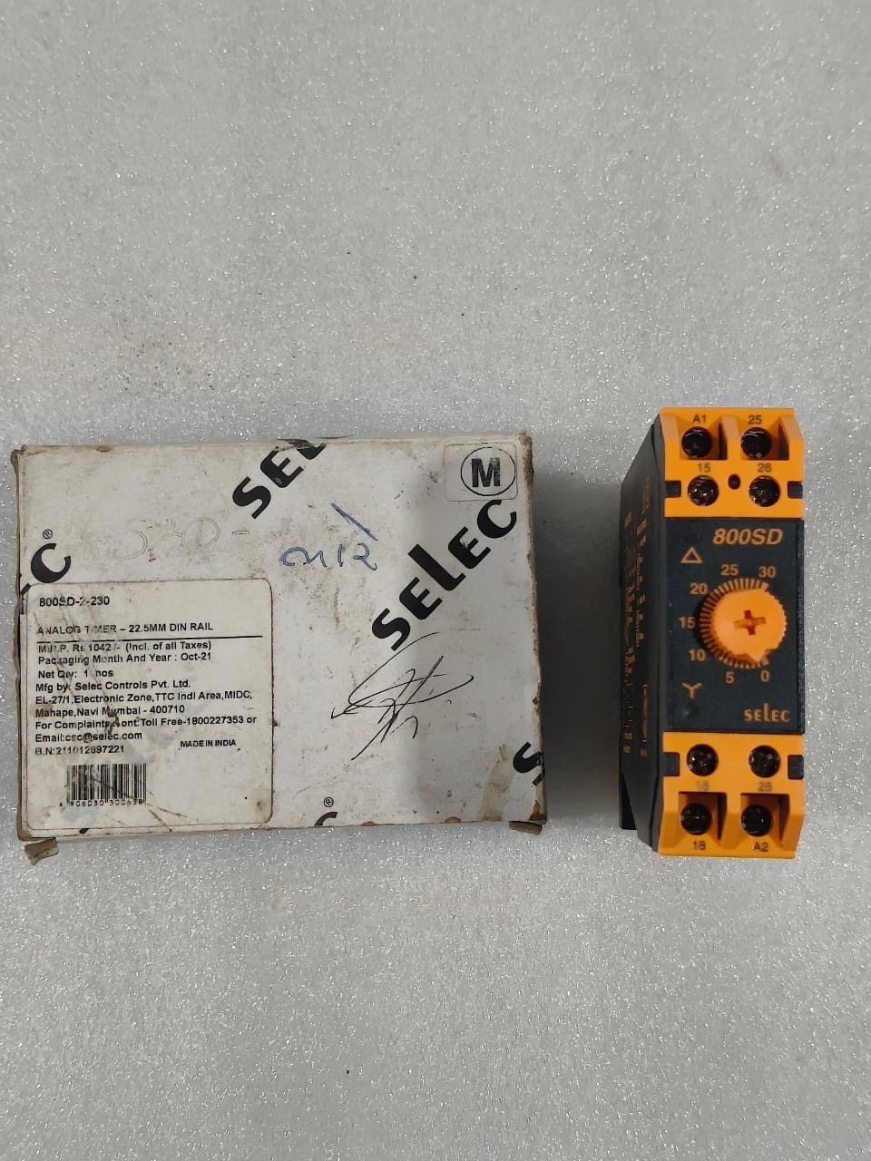 SELEC 800SD-2 230 ON DELAY TIMER TIMINIG 0.1S-30S VOLTAGE 230V AC FREE FAST