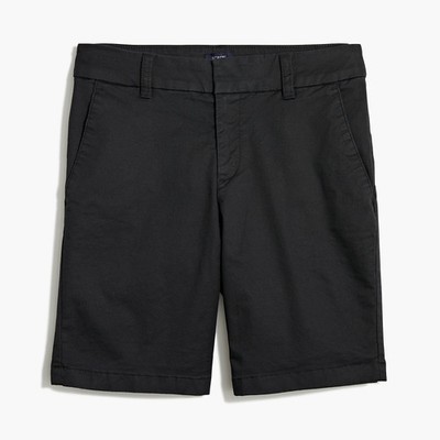 New JCREW Size 10 9'' Frankie Bermuda Chino Short in Black $49 AL569