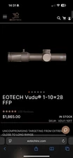 EOTech Vudu Rifle Scope 1-10X28 SR-A MOA Reticle Tan