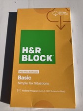 H R Block Tax Software Basic 2024 PC/Mac Federal e-file Key Card e-Delivery
