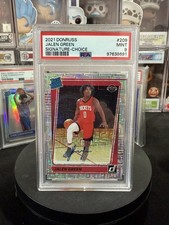 2021-22 Panini Rated Rookie Jalen Green Signature - Choice Auto #209 PSA 9