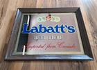 Vintage Labatts 1970's Beer Sign/Mirror 17"x14" Good Condition See Photos