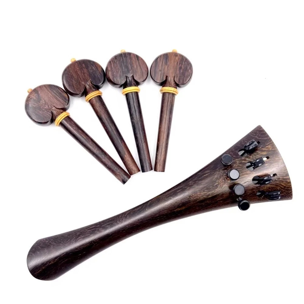 Professional 4/4 Cello Nature Ox Horn Wood Double Row Tailpiece&Tuning Pegs