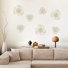 7-Piece Flower Metal Wall Art Decor Metal Wall Hanging for Living Room Bedroom