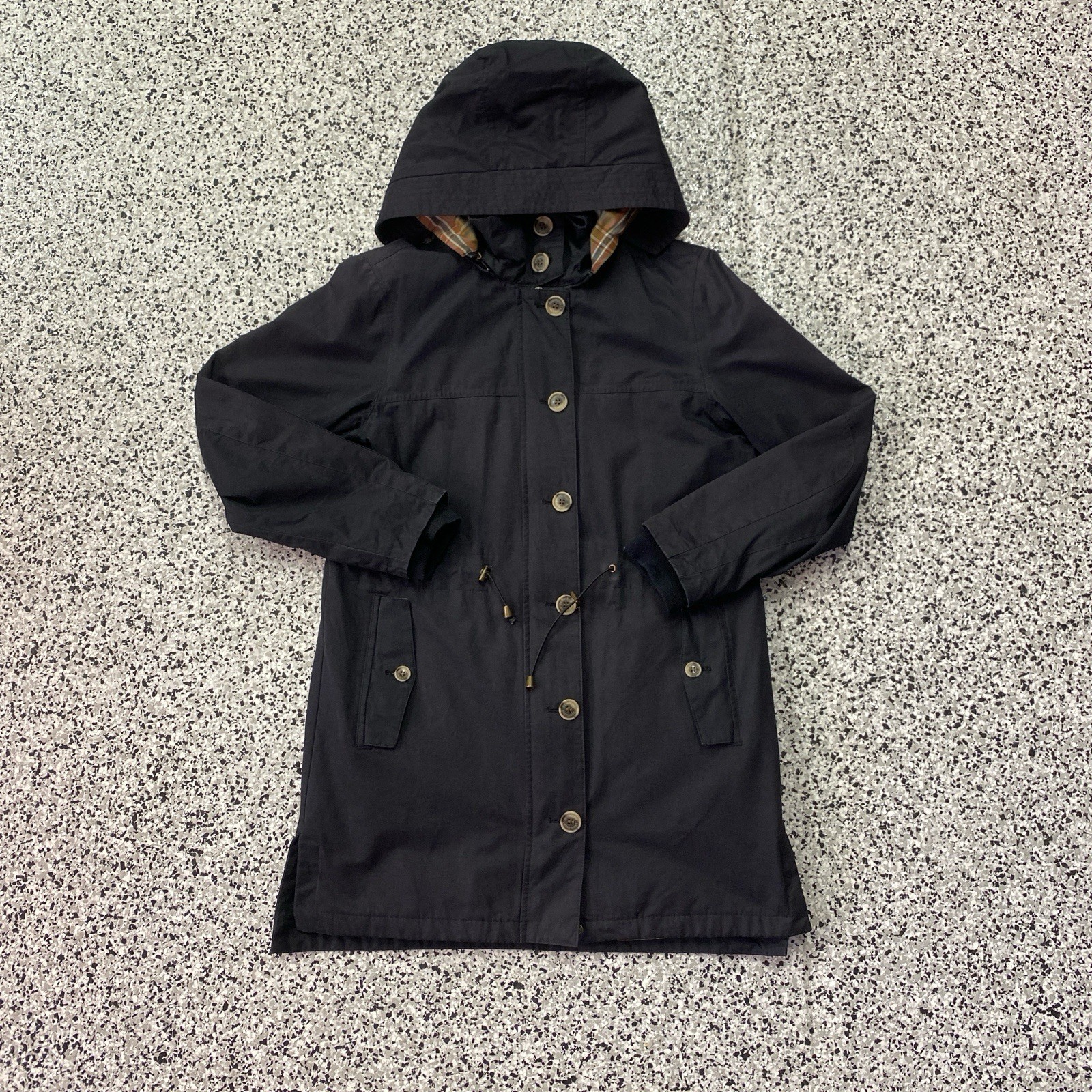 Pendleton Rain Jacket Plaid Lining Black Hooded P… - image 1