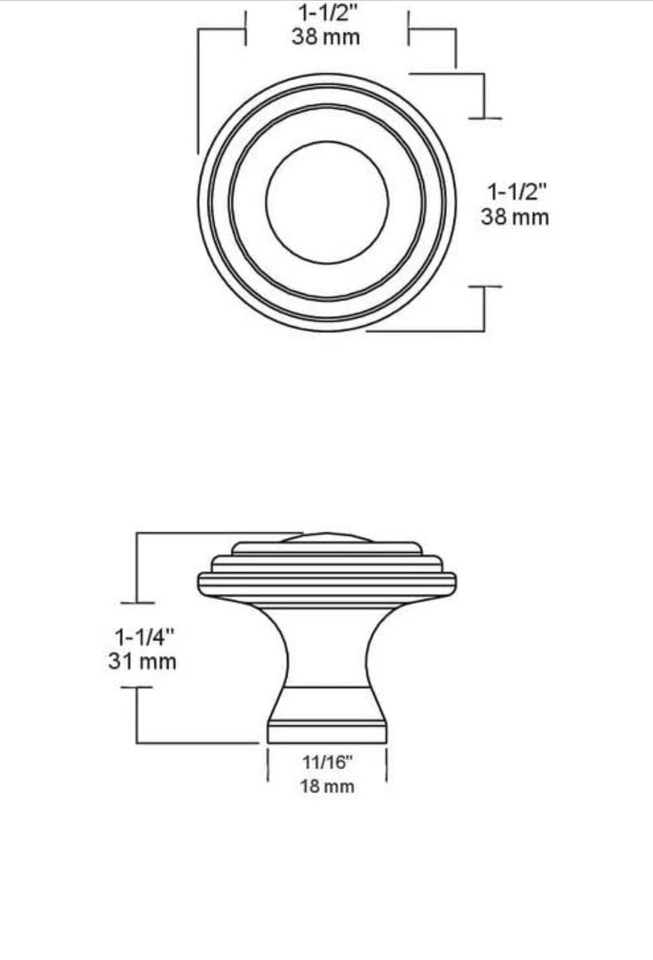 Liberty PBF524-BSP-C 38mm perilla de herrajes para gabinete de cocina anillada (9 en total)  Foto 2 de 2