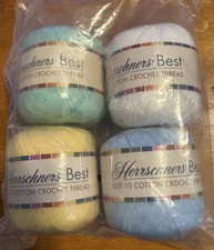 HERRSCHNERS Best SIZE 10 Cotton CROCHET THREAD-4 Balls With Doily Instructions