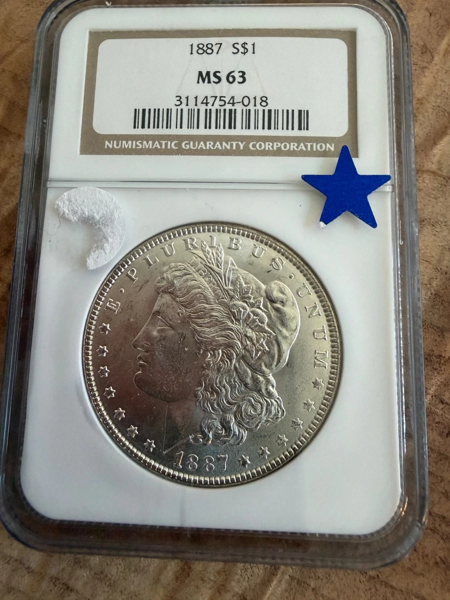 25+ MS 63 Graded 1887 Year Morgan US Dollars (1878-1921) for sale