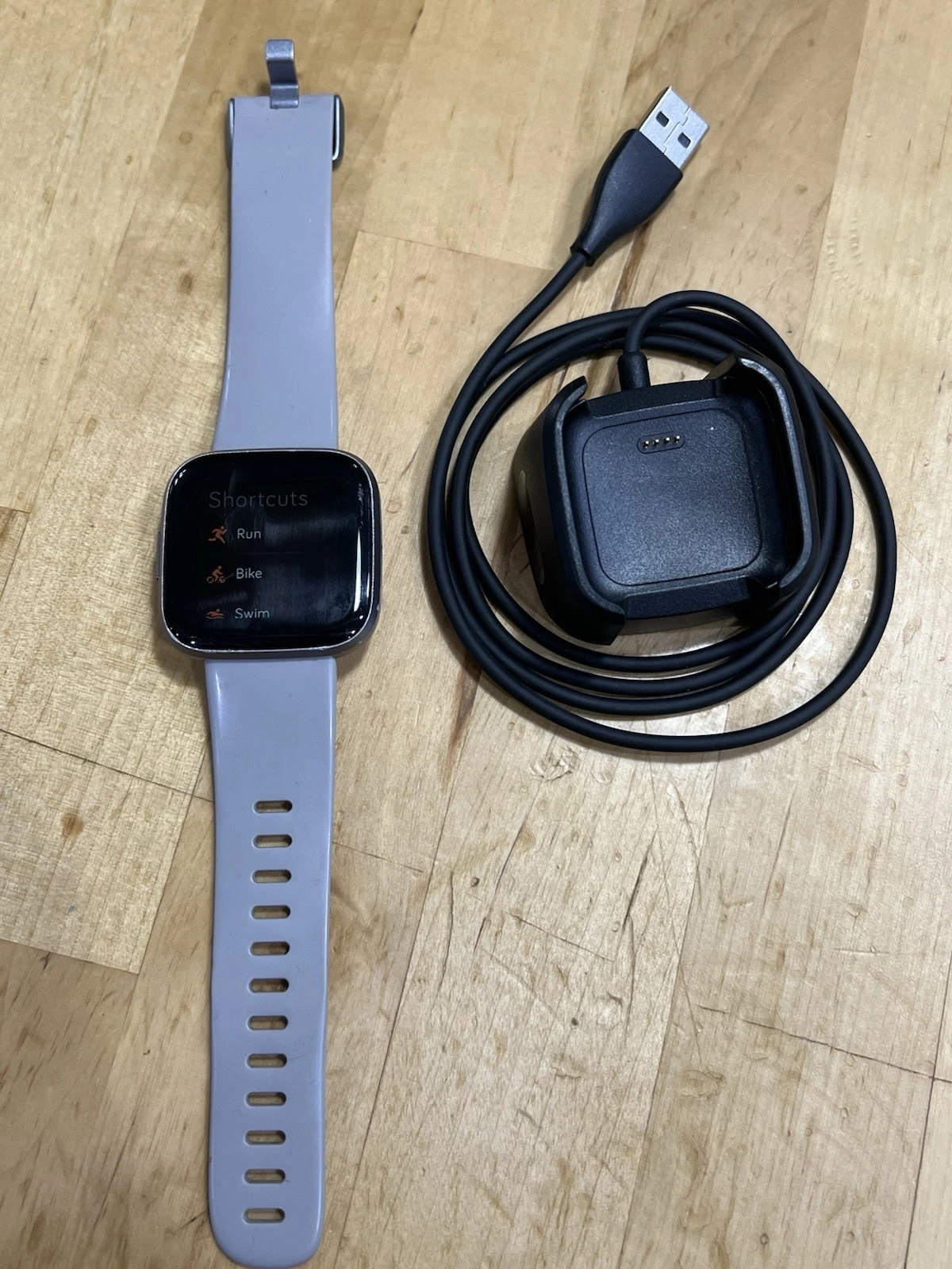 Fitbit Versa 2 - Health & Fitness Smart Watch Silver Body / Gray Band FB507