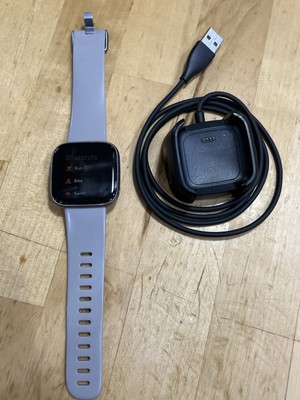 Fitbit Versa 2 - Health & Fitness Smart Watch Silver Body / Gray Band FB507