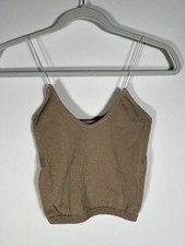 Intimately Free People gold metallic stretchy cropped camisole XS/S strappy