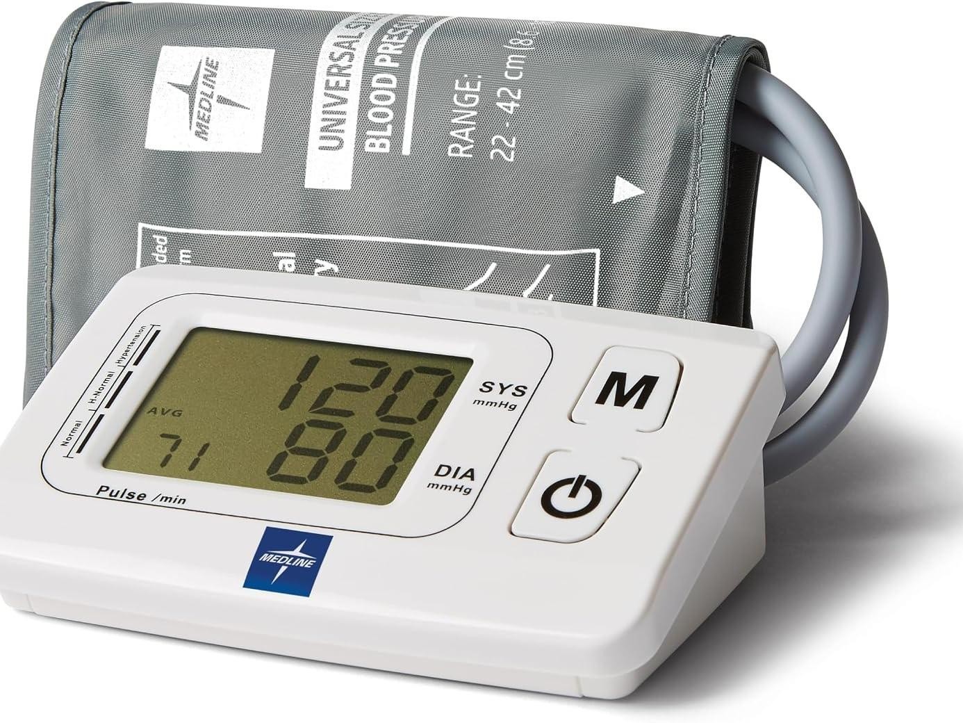 Medline Automatic Digital Upper Arm Blood Pressure Monitor Universal Cuff Memory