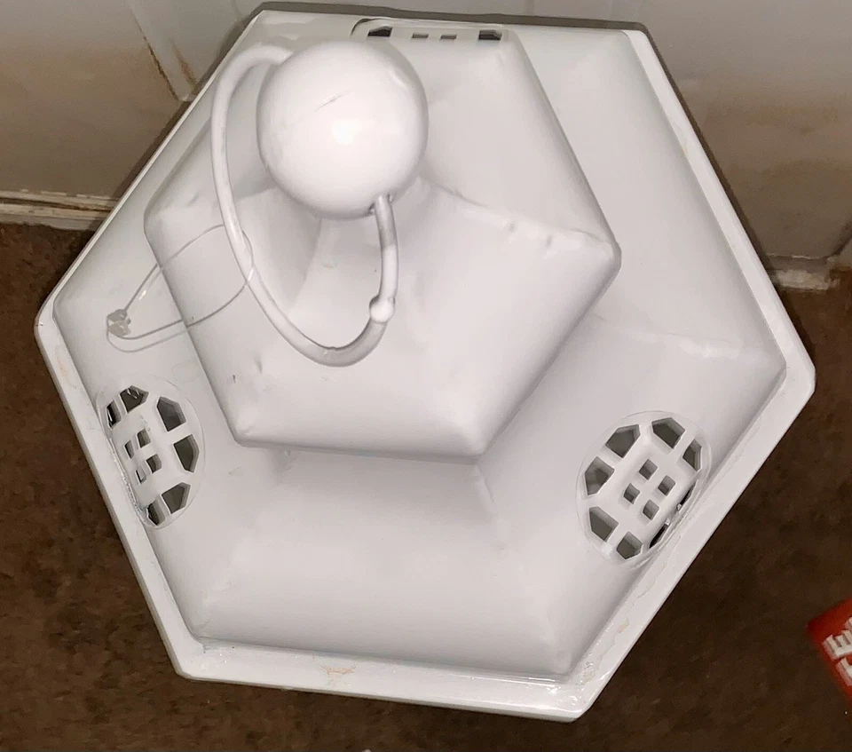 White 31"x 10" Candle Holder Lantern Lamp Metal Glass Terrace Outdoor New - Image 2 of 4