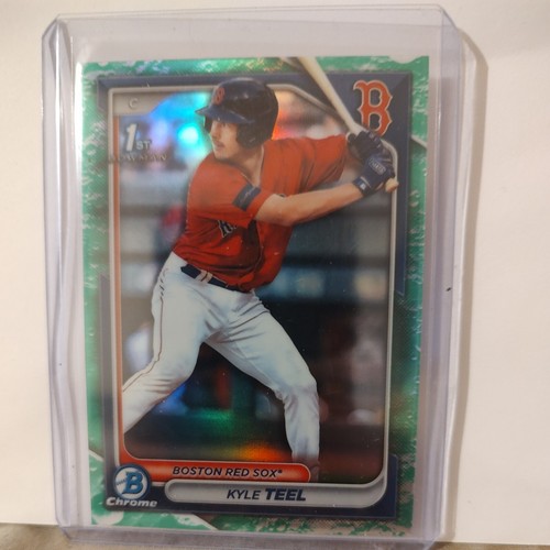 Teel Rookie Card 2024 BOWMAN CHROME KYLE TEEL 1ST ROOKIE LUNAR GLOW GREEN RÉFRACTEUR SP ...
