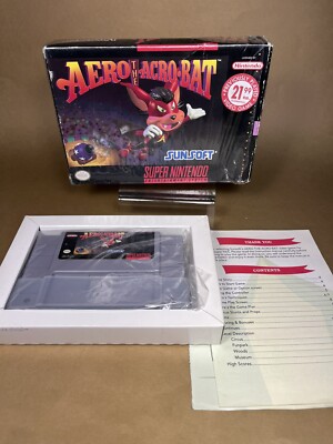 Aero the Acro-Bat (Super Nintendo Entertainment System, 1993) CIB torn manual