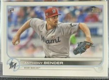 ANTHONY BENDER 2022 Topps Series 1 Rookie #160 Florida Marlins RC