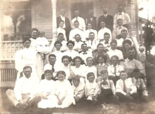 AUG 22 1919 Large Family Photograph Albert Otto Bigalk Cresco Iowa RPPC Postcard