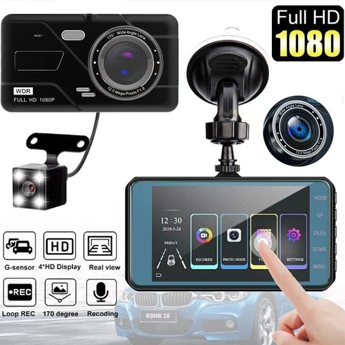 4" 1080P Dual Dash Cam Front and Rear View Car Recorder Camera Night Vision UK - Picture 2 of 13