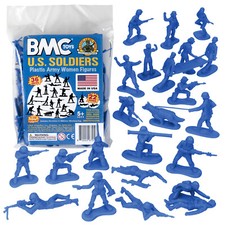 BMC Toys Plastic Army Women Blue Female Military Soldier Figures Made in USA