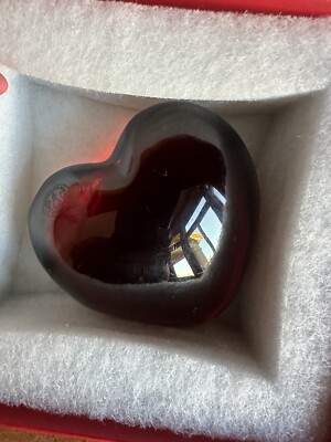 Baccarat Crystal Red Puffed Heart Paperweight 1761585 BRAND