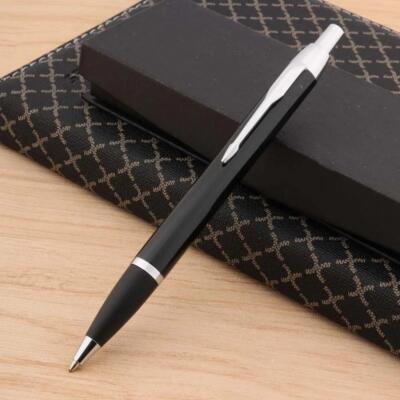 Parker Im Ballpoint Pen Bright Black Gold Clip with 0.7mm Refills Ink Blue Black