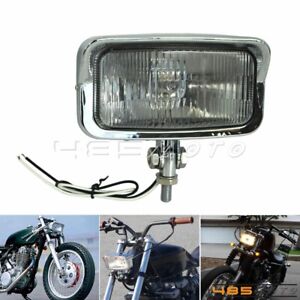 Motorcycle Square Retro Chrome Headlight Lamp Fit for Touring/Custom bikes