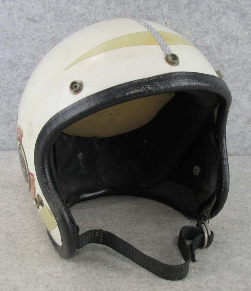 Casco de carreras vintage Arctic Cat moto de nieve JD RN45573 ambas viseras amarillas transparentes Foto 3 de 4