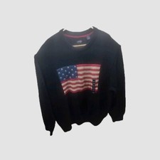 Chaps Men's American Flag Knit Sweater Patriotic Pullover Navy Blue Size 4XB