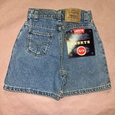 Vintage 1990  s Levi  s 491 Girls Denim Ahorts, Deadstock Size 8