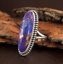 Purple Copper Turquoise Ring 925 Sterling Silver Handmade Jewelry All Size MO903