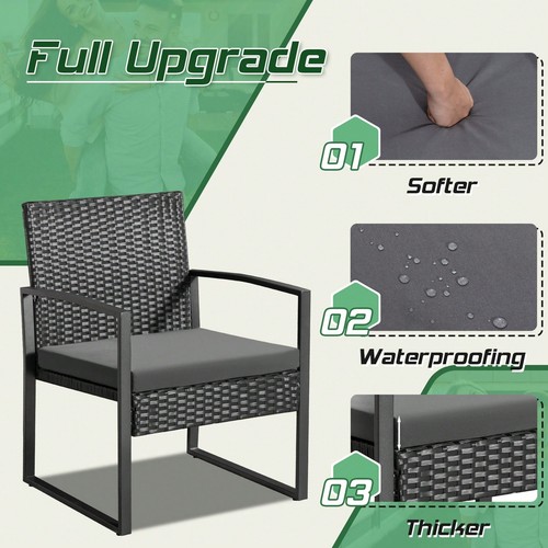 3 Pieces Patio Bistro Set, Wicker Outdoor Patio Furniture Set-Lightning Deals - Picture 43 of 46