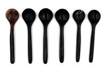 6 cuillères à épices sucre sel poivre.. en corne de zébu bio Madagascar 8 cm