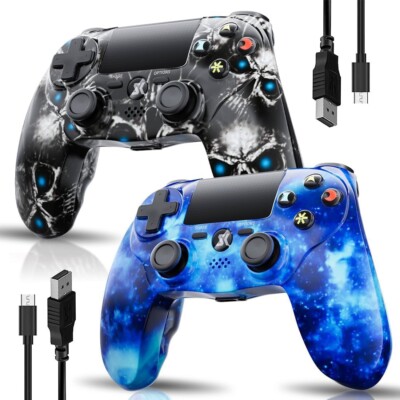 Muzeli Wireless Controller Joystick LED Für PS4 Pro Slim 1000mAh Dual Shock 2Pz