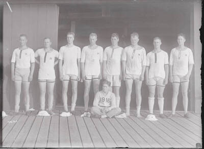 Early Harvard Crew teammates standing 1915 Historic Old Photo