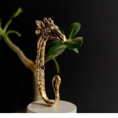 Wandhaken in Messing Giraffenform für Mäntel, Schlüssel, Taschen und Wohndekoartikel - Bild 2 von 17