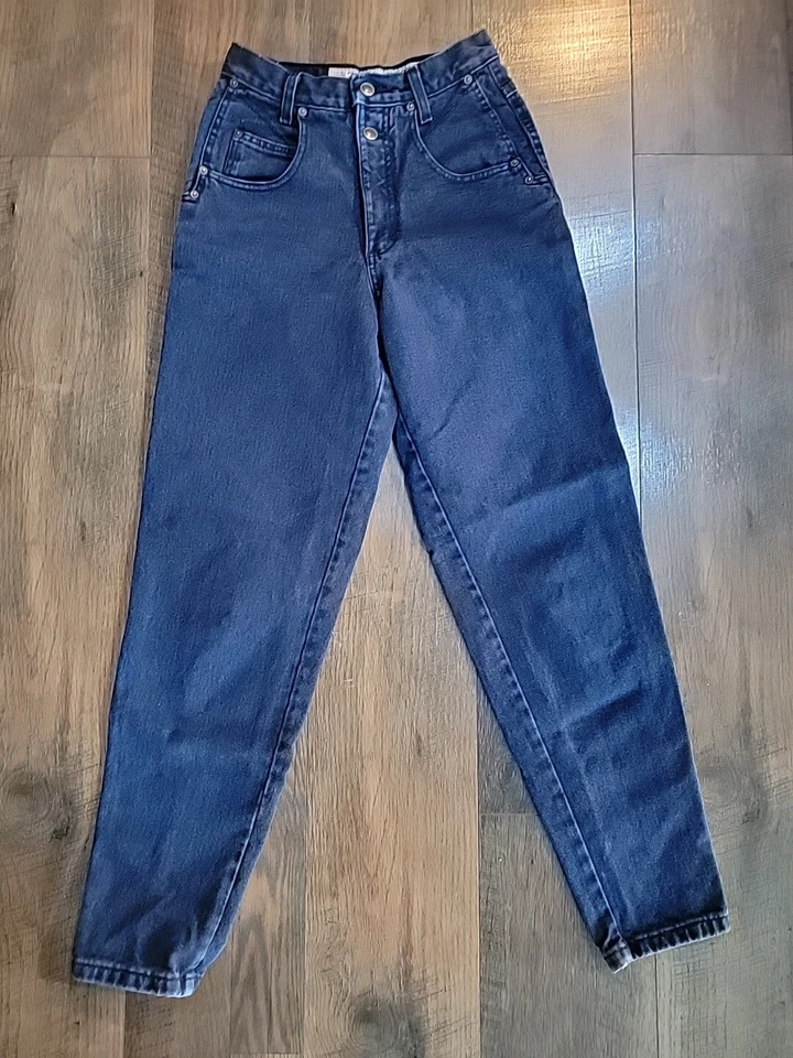 De Colección ZENA Mom 12" tiro alto, pantalones vaqueros lavado índigo tobillo estrecho años 90 talla 8 W24 Foto 2 de 4